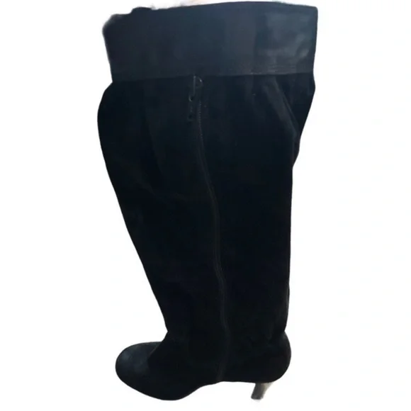 Michael Kors Black Suede Heeled Boots - Picture 2 of 6